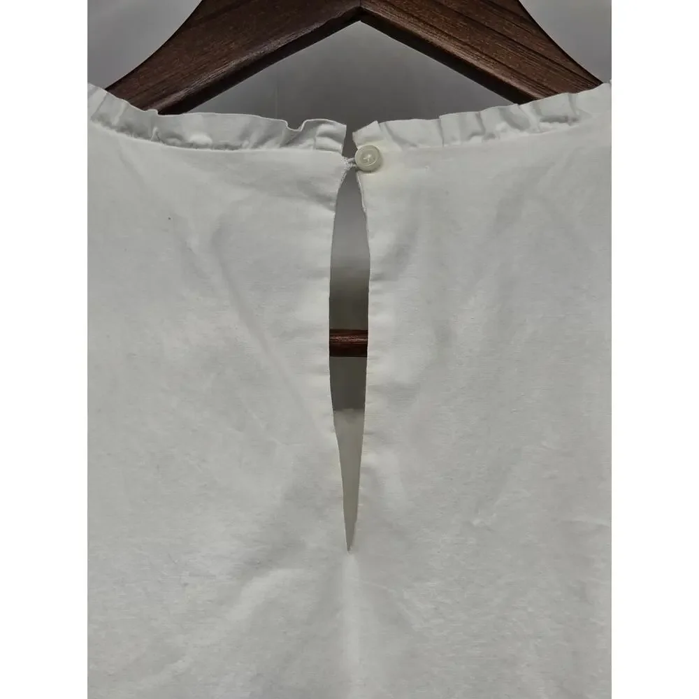 J.Crew White Tiered Midi Dress Size 8 - Picture 5 of 11